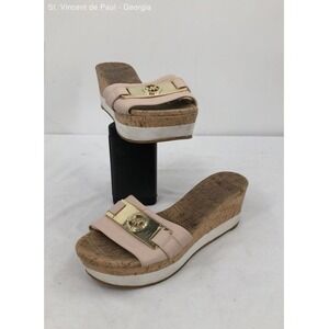 Michael Kors Warren Platform Pink Slip-On Sandal Women Size 9.5 Designer Casual